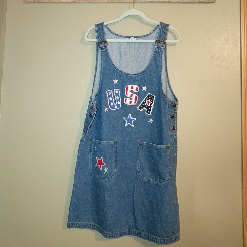USA denim overall skirt